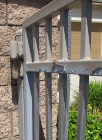 rusted gate hinge
